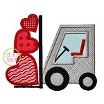 Forklift Hearts Applique | Machine Embroidery Designs by JuJu