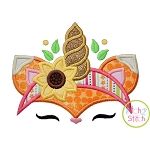 Fox Unicorn Horn Applique | Machine Embroidery Designs by JuJu