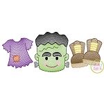 Frankenstein Trio Sketch | Machine Embroidery Designs by JuJu
