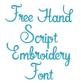 Free Hand Script Embroidery Font | Machine Embroidery Designs by JuJu