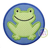 Frog Circle Patch Applique | Machine Embroidery Designs by JuJu