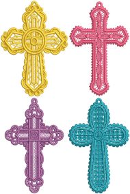 Free Standing Lace Crosses 1 Machine Embroidery Designs by JuJu