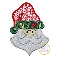 Funky Santa Face Applique | Machine Embroidery Designs by JuJu