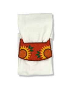 ITH Sunflower Corners Wrap Around Towel Topper | Machine Embroidery Designs by JuJu