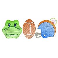 Gator Football Trio Sketch Embroidery | Machine Embroidery Designs by JuJu