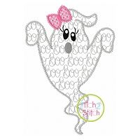 Ghost Girl Boo Motif Embroidery | Machine Embroidery Designs by JuJu