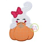 Ghost Girl Pumpkin Peeker Applique | Machine Embroidery Designs by JuJu