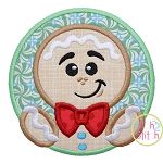 Gingerbread Circle Applique | Machine Embroidery Designs by JuJu