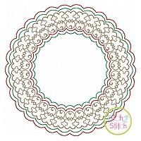 Gingerbread Motif Circle Frame Embroidery | Machine Embroidery Designs by JuJu