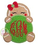 Gingerbread Peeker Girl Applique | Machine Embroidery Designs by JuJu
