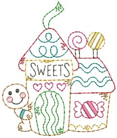 Gingerbread Village Vintage Stitch Machine Embroidery Designs by JuJu
