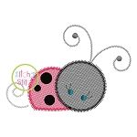 Girly Ladybug Sketch Embroidery | Machine Embroidery Designs by JuJu