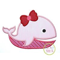Girly Whale Applique | Machine Embroidery Designs by JuJu