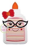 Glue Bottle Glasses Girl Applique | Machine Embroidery Designs by JuJu