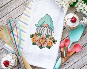 Spring Garden Gnome 6 | Machine Embroidery Designs by JuJu