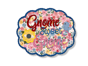 ITH Gnome Scalloped Mug Rug | Machine Embroidery Designs by JuJu
