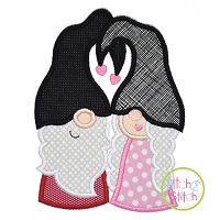 Gnome Couple Applique Design | Machine Embroidery Designs by JuJu