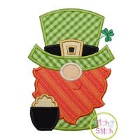 Gnome Leprechaun Applique Design | Machine Embroidery Designs by JuJu