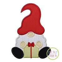Gnome with Gift Applique | Machine Embroidery Designs by JuJu