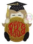 Grad Peeker Girl Applique | Machine Embroidery Designs by JuJu