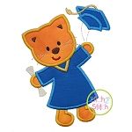 Graduation Cat Applique | Machine Embroidery Designs by JuJu