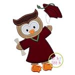Graduation Owl Applique | Machine Embroidery Designs by JuJu