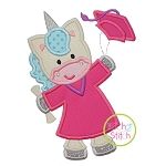 Graduation Unicorn Applique | Machine Embroidery Designs by JuJu