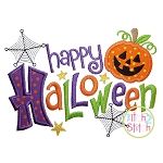 Happy Halloween Jack O Lantern Applique | Machine Embroidery Designs by JuJu