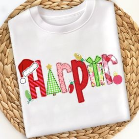 Christmas Alphabet Embellishment Kit 2 | Machine Embroidery Designs by JuJu	