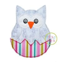Hatching Owl Bean Stitch Applique | Machine Embroidery Designs by JuJu