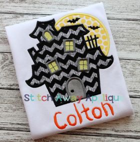 Haunted House | Machine Embroidery Designs by JuJu