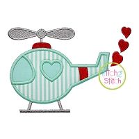 Heart Helicopter Applique | Machine Embroidery Designs by JuJu