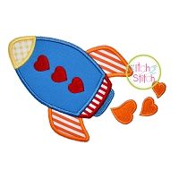 Heart Rocket Applique | Machine Embroidery Designs by JuJu
