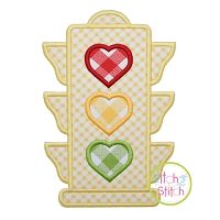 Heart Traffic Light Applique | Machine Embroidery Designs by JuJu