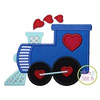 Heart Train Applique | Machine Embroidery Designs by JuJu