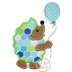 Hedgehog with Balloon Applique | Machine Embroidery Designs by JuJu