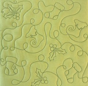 Holly Stockings Quilting Backdrops Design | Machine Embroidery Designs by JuJu
