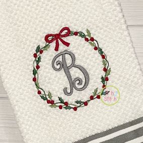 Holly Wreath Embroidery | Machine Embroidery Designs by JuJu