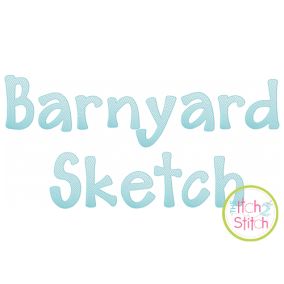 Barnyard Sketch Embroidery Font | Machine Embroidery Designs by JuJu