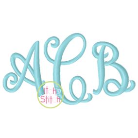Curtsy Small Monogram | Machine Embroidery Designs by JuJu