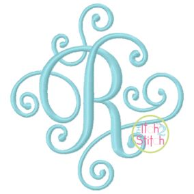 Elegant Scroll ONE COLOR SMALL Monogram