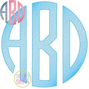 Natural Circle Sketch Embroidery Font | Machine Embroidery Designs by JuJu