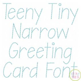 I2S Teeny Tiny Narrow Greeting Card Font | Machine Embroidery Designs by JuJu