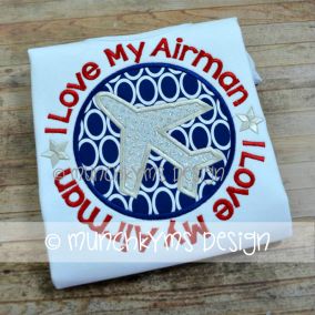 I Love My Airman | Machine Embroidery Designs by JuJu