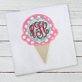 Mono Ice Cream Cone | Machine Embroidery Designs by JuJu