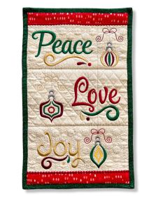 ITH Peace Love Joy Wall Hanging | Machine Embroidery Designs by JuJu