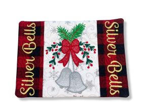 ITH Silver Bells Mug Rug | Machine Embroidery Designs by JuJu