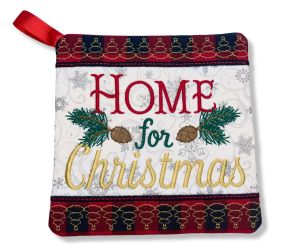 ITH Home For Christmas Pot Holder | Machine Embroidery Designs by JuJu
