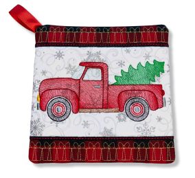 ITH Christmas Truck Pot Holder | Machine Embroidery Designs by JuJu