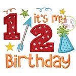 It's My Half Birthday Applique | Machine Embroidery Designs by JuJu